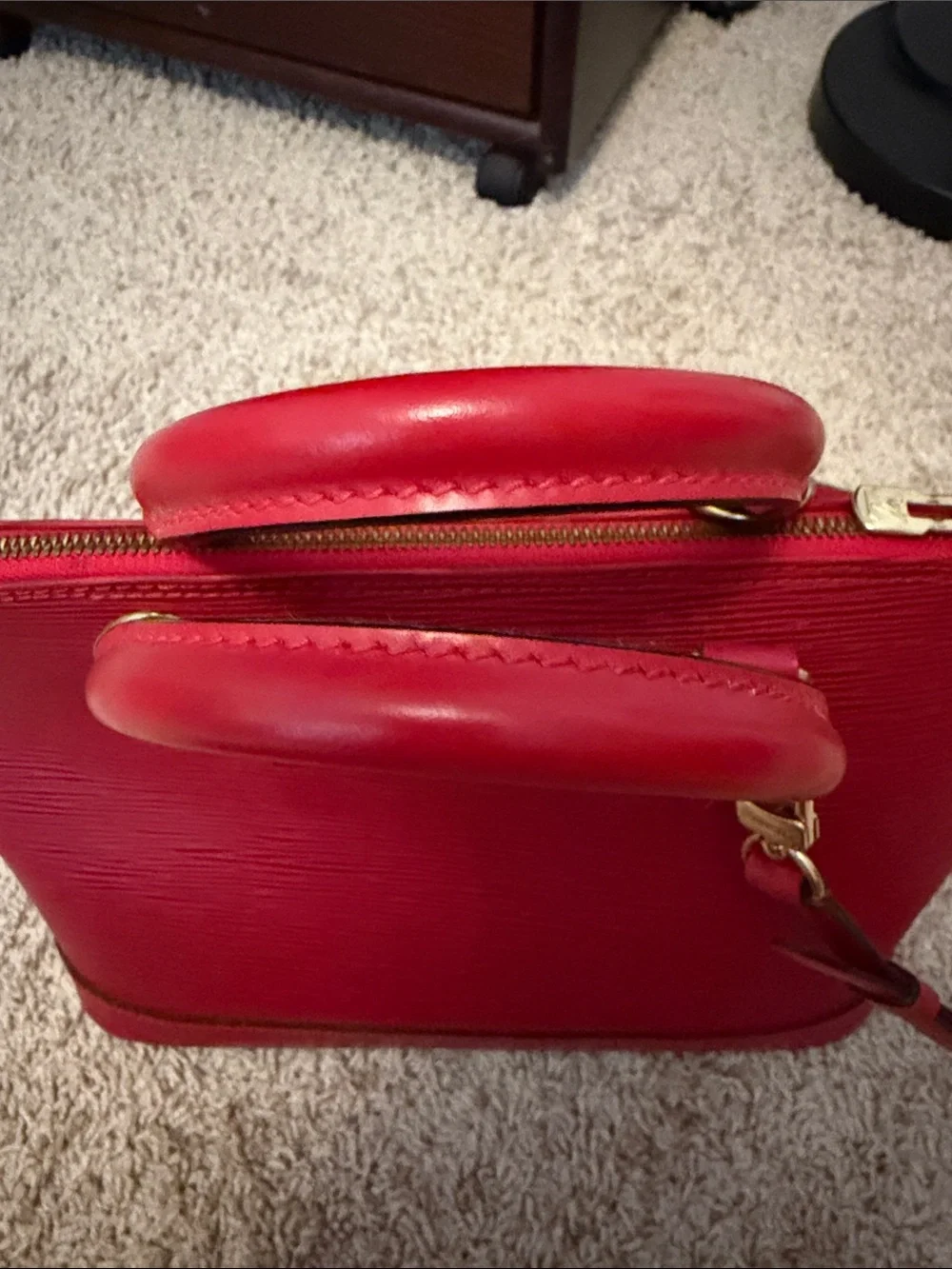 Louis Vuitton Vintage Alma Epi Leather Red